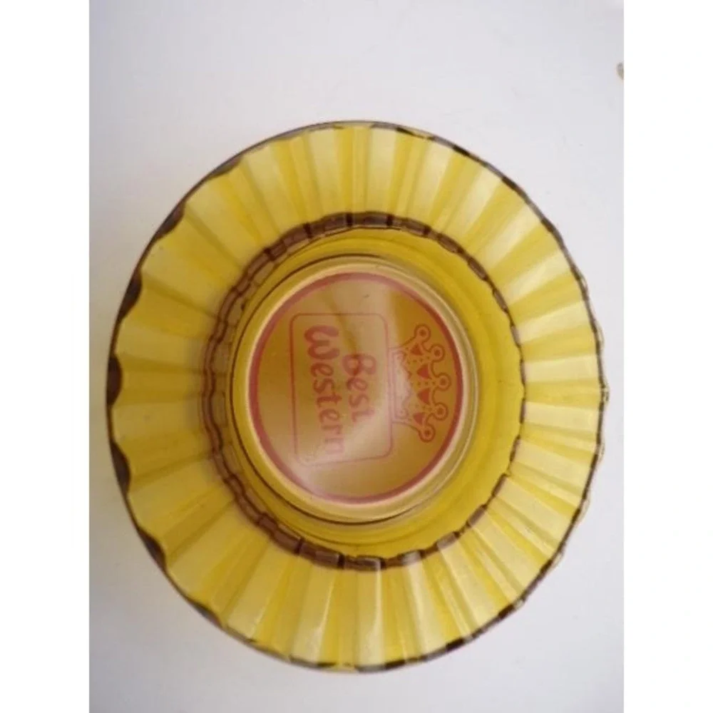 Vintage Best Western Amber Glass Ashtray Hotel Collectible Souvenir Scallop Dish